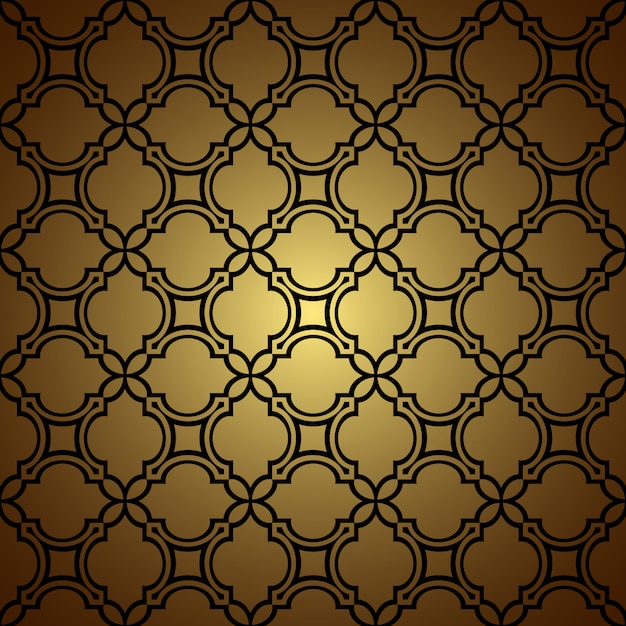 Golden seamless pattern in oriental style