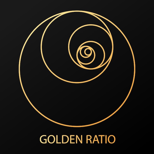 Golden section. Circle of the Fibonacci sequence. Spiral geometric shapes. Abstract illustration wit