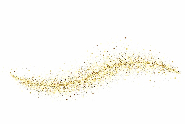 Вектор Золотые блестки на белом фоне поток золотых блесток