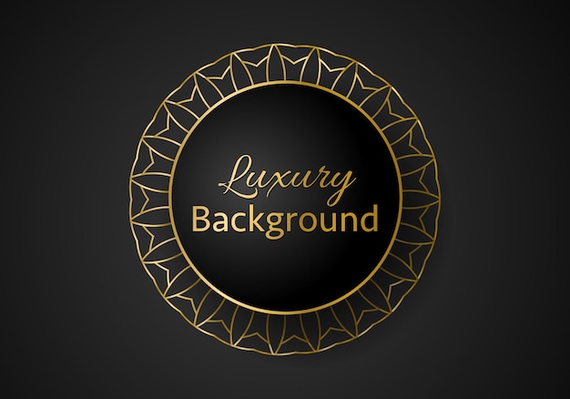 Golden shapes on dark black background Luxury realistic concept 3d paper cut style