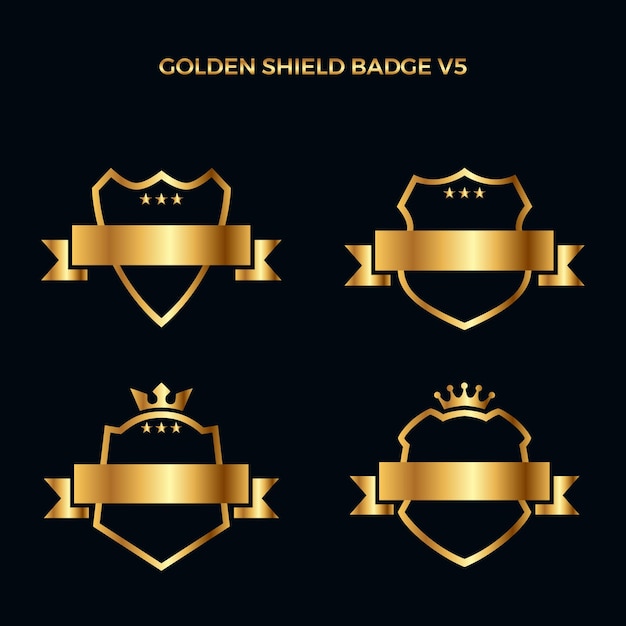Golden shield badge set v5