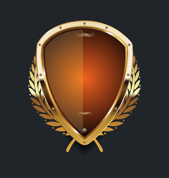 Vector golden shield