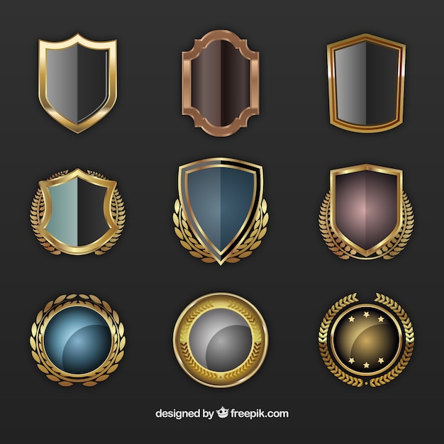 Vector golden shields