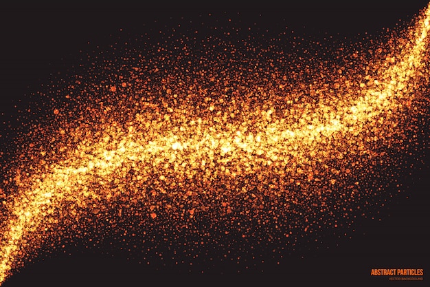 Sfondo di particelle incandescente luccicante d'oro