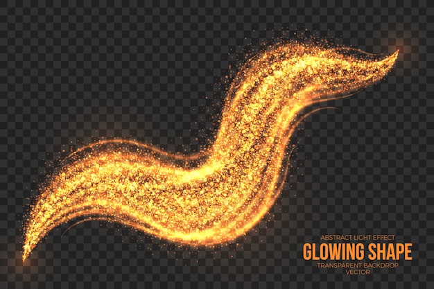 Vector golden shimmer glowing shape  background