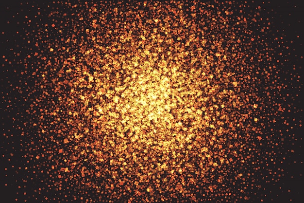 Golden shimmer glowing square particles background