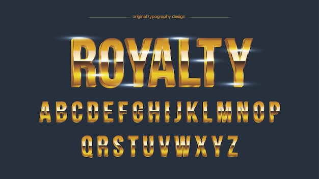 Vector golden shine bold typography