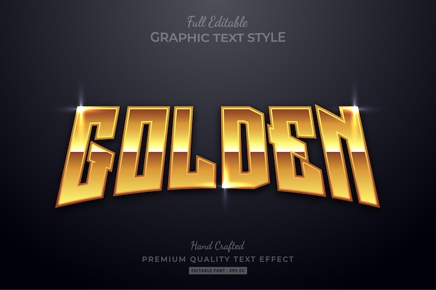 Golden shine editable premium text style effect