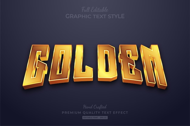 Vector golden shine editable text effect