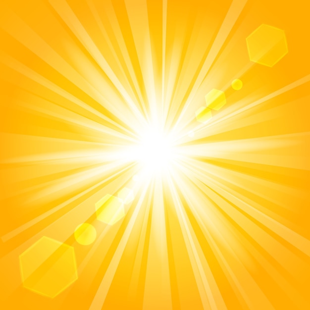 Golden shine with lens flare background