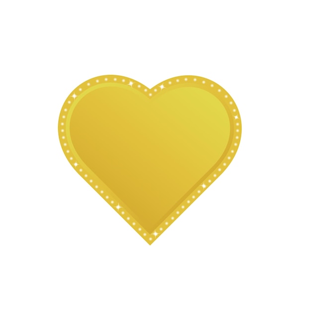 Golden shining heart Vector illustration