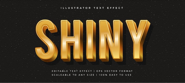 Vector golden shiny text style font effect