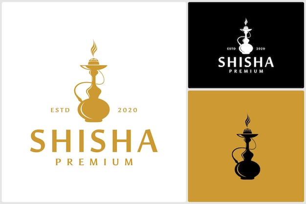 Premium Vector | Golden Shisha Hookah Black Silhouette Vector Gold
