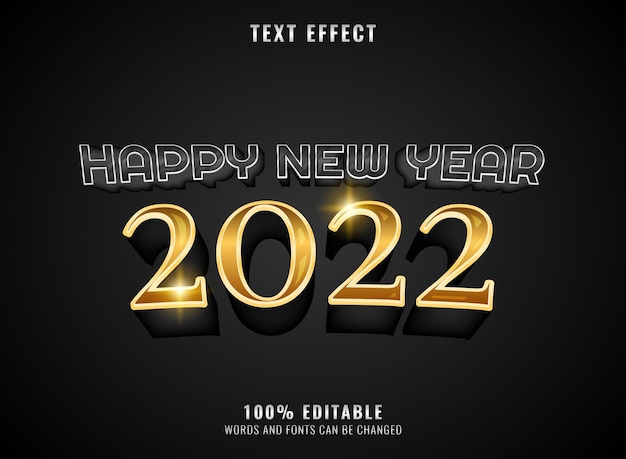 Golden silver luxury 2022 new year editable text effect