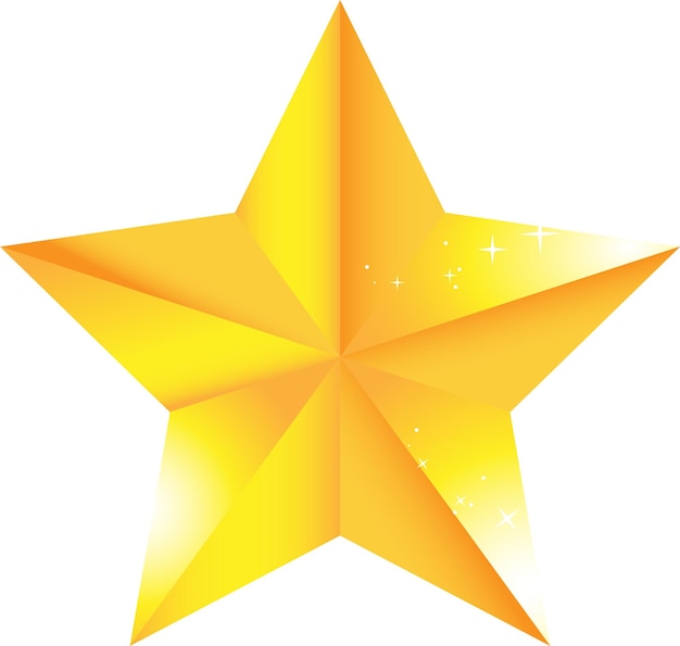 Vector golden single star for games casino and apps