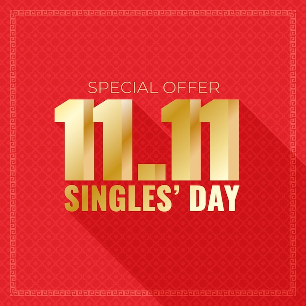 Golden singles day concept