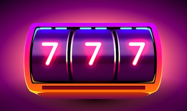 Golden slot machine wins the jackpot 777 Big win concept Casino jackpot