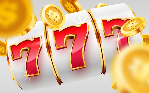 La slot machine dorata vince la grande vincita del jackpot, il jackpot del casinò