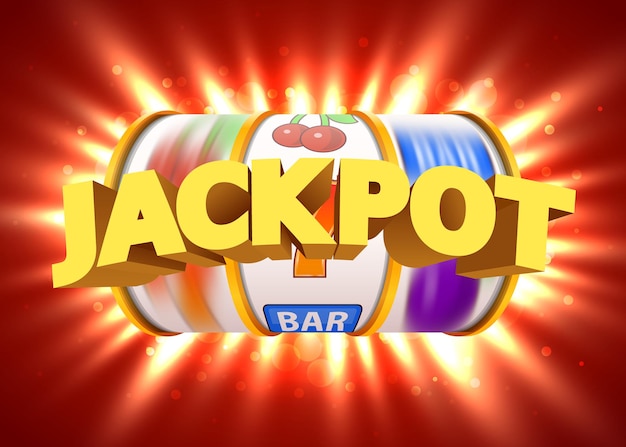 La slot machine dorata vince il jackpot. grande vincita del jackpot del casinò.