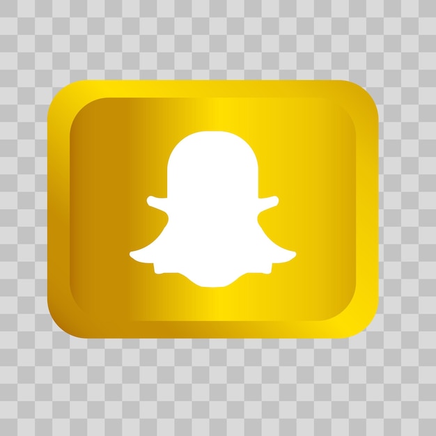 Golden Snapchat logo with transparent background