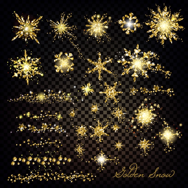 Golden snowflakes collection