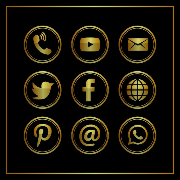 Golden sociale media iconen