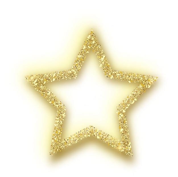golden sparkle star isolated on white background