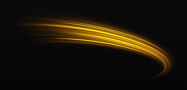 Vector golden sparkle waves with light effect