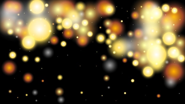 Golden sparkles on black background