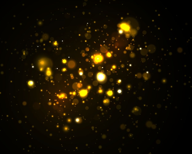 Golden sparkling bokeh lights