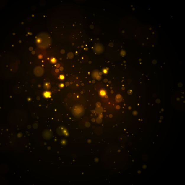 Golden sparkling bokeh lights