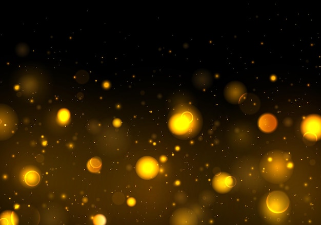 golden sparkling magical dust particles
