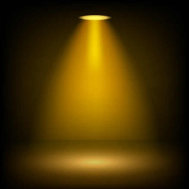 Вектор Золотые прожекторы, светящиеся на прозрачном фоне