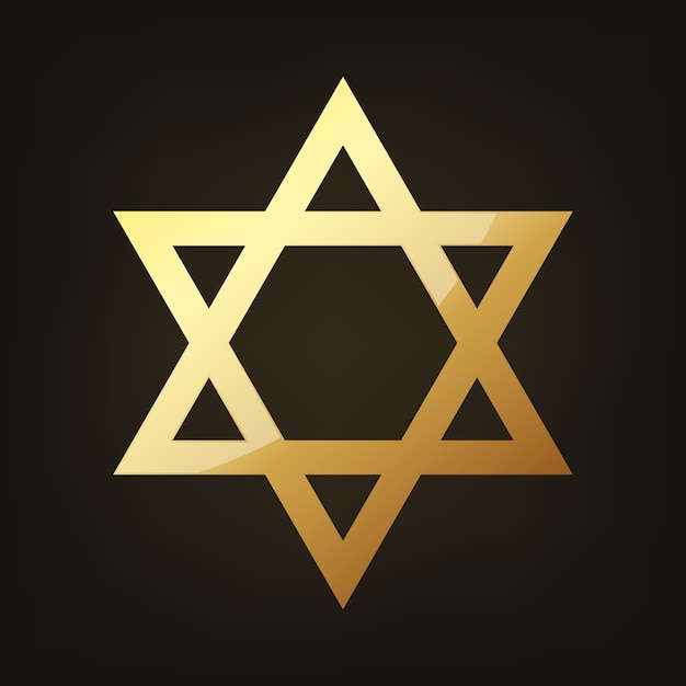 Vector golden star of david illustration