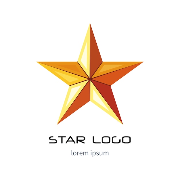 Golden star logo template