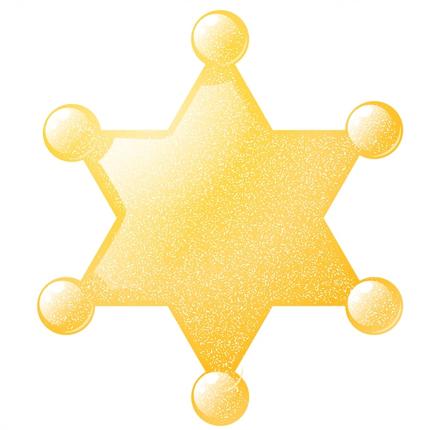 Golden star sheriff met een grungetextuur. voorraad vectorillustratie