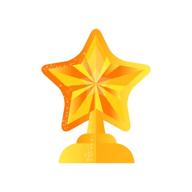 Golden star trophy award vector Illustration isolated on a white background