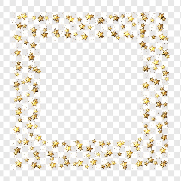 Golden stars isolated on transparent background. vector illustration.