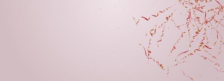 Vector golden streamer anniversary vector panoramic pink