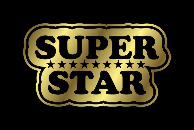 Golden Super Star Text Logo Sign Symbol Super Star vector illustration
