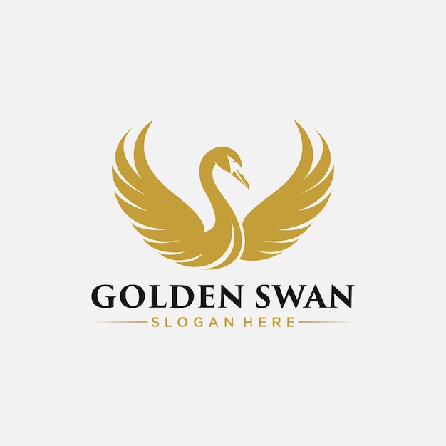 Вектор Логотип золотого лебедя