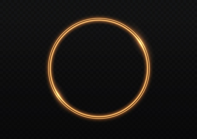 Золотой вихрь Кривая желтая линия световой эффект Светящийся круг Светло-золотой пьедестал портал подиума Вектор