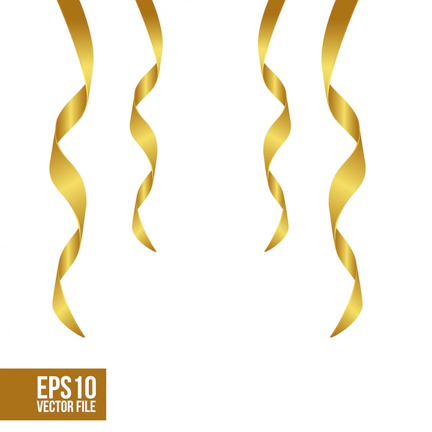 Vector golden swirl ribbon