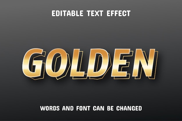 Golden text editable text effect