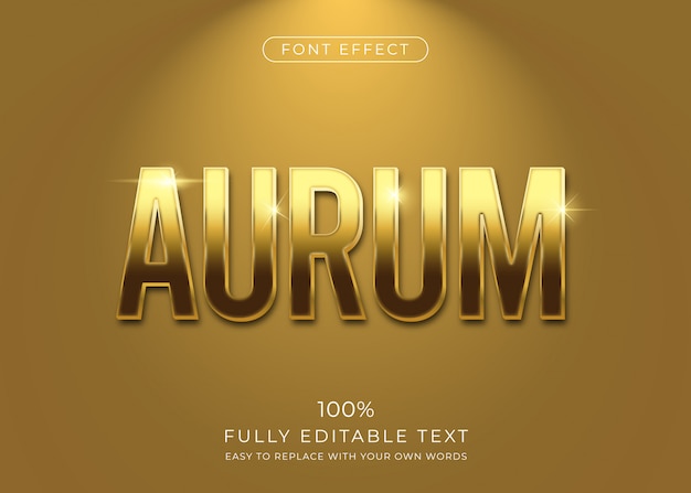 Golden text effect. editable font style