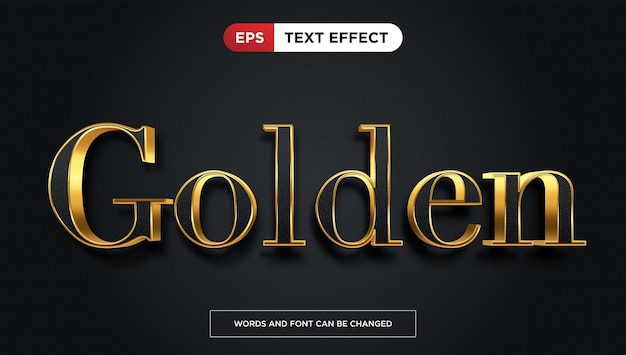 golden text effect editable luxury title text style