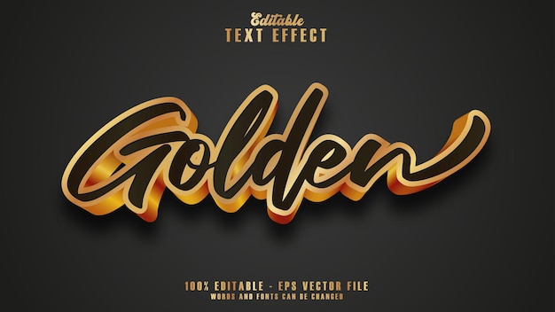 Golden Text Effect Free Vector