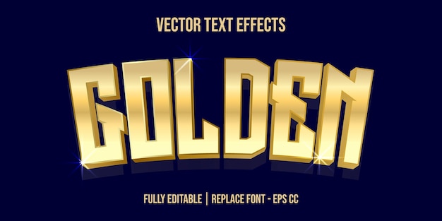 Golden text effects with glossy golden gradient