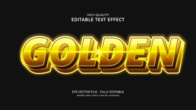 Vector golden text style effect. editable font effect.