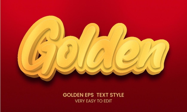 Golden text style effect eps vector illustration